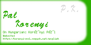 pal korenyi business card